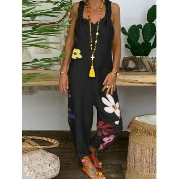 Leah Rosa Women's Long Wide Leg Overalls - Picture 1 of 3